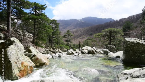 Cascade des Anglais in the heart of the Vizzavona forest in Haute Corse, a popular attraction in Corsica