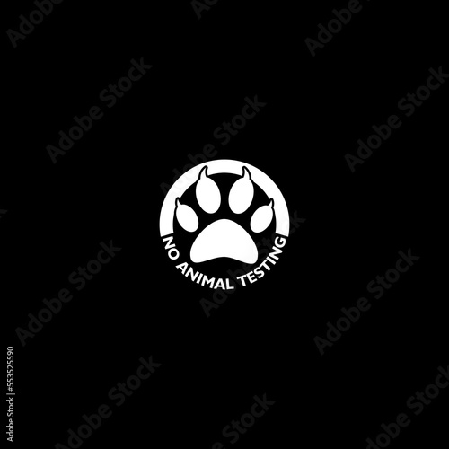 No animal testing icon isolated on dark background