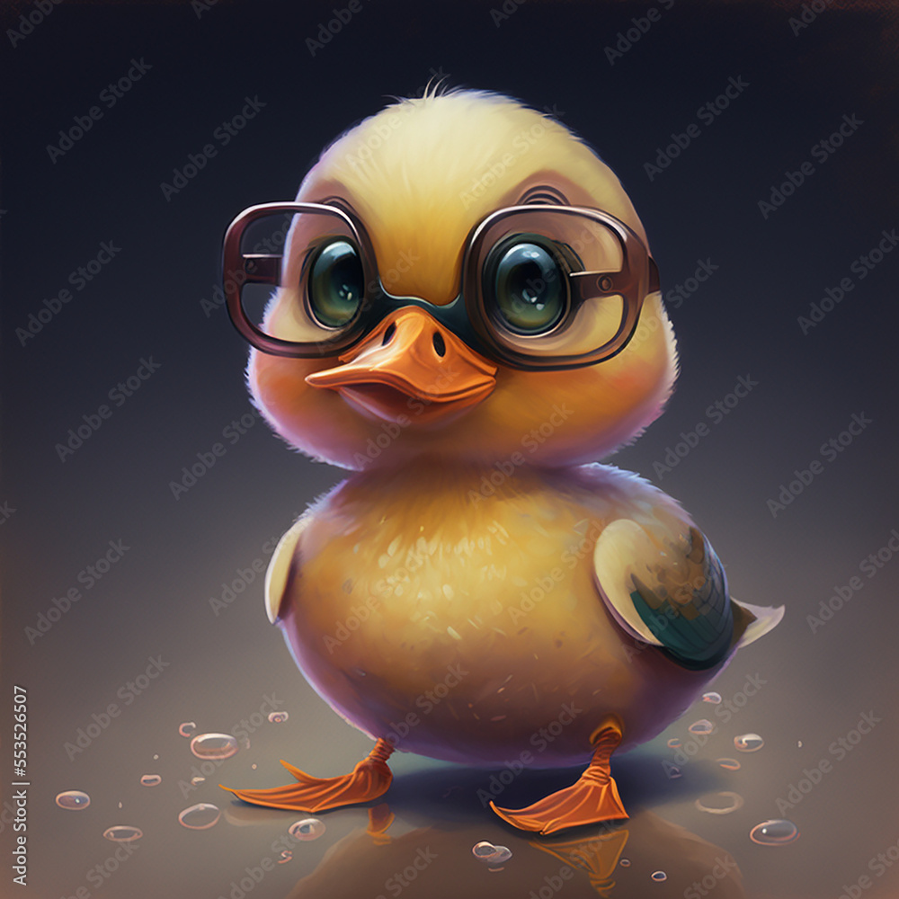 Fototapeta premium Ai generated sweet duckling. Created using ai generative. 