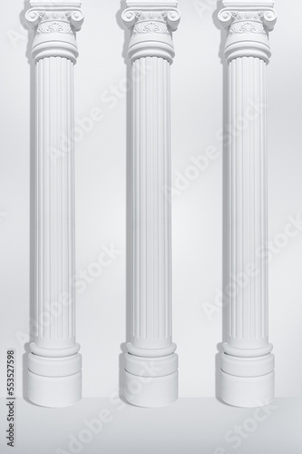 Wall with Greek style columns.