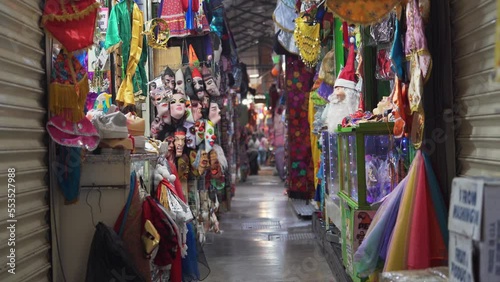 Street market in Mexico. Slow motion footage.
