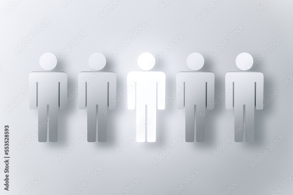 One human shape that shines between the four human shapes. One human shape that shines between the four human shapes.
