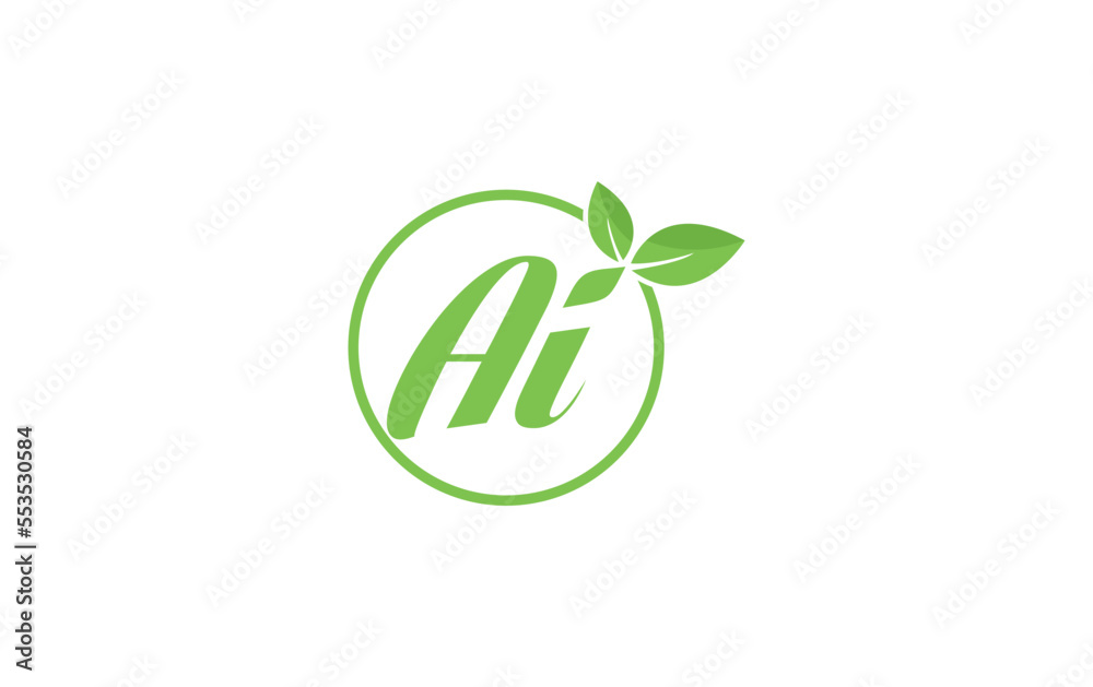 Fresh green leaf logo and nature healthy leaf logo circle design vector with the letters and alphabets Fresh green leaf logo and nature healthy leaf logo circle design vector with the letters and alphabets
