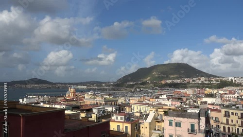 Panoramic view of  Pozzuoli, a town near Naples , Italy.