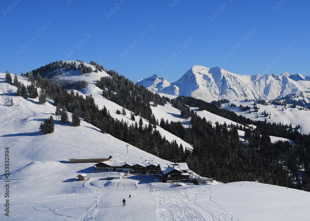 Berghaus Horneggli and ski slope.