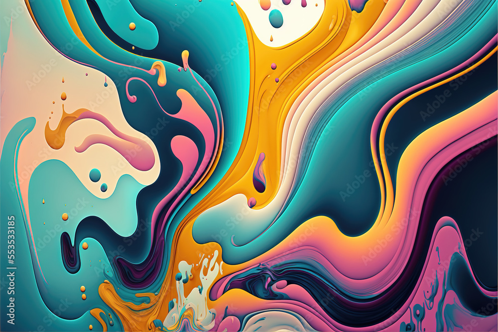 fluid colors in a creative art illustration, generative ai technology