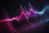 Abstract background with equalizer effect. Neon lights. Sound wave. Generative AI