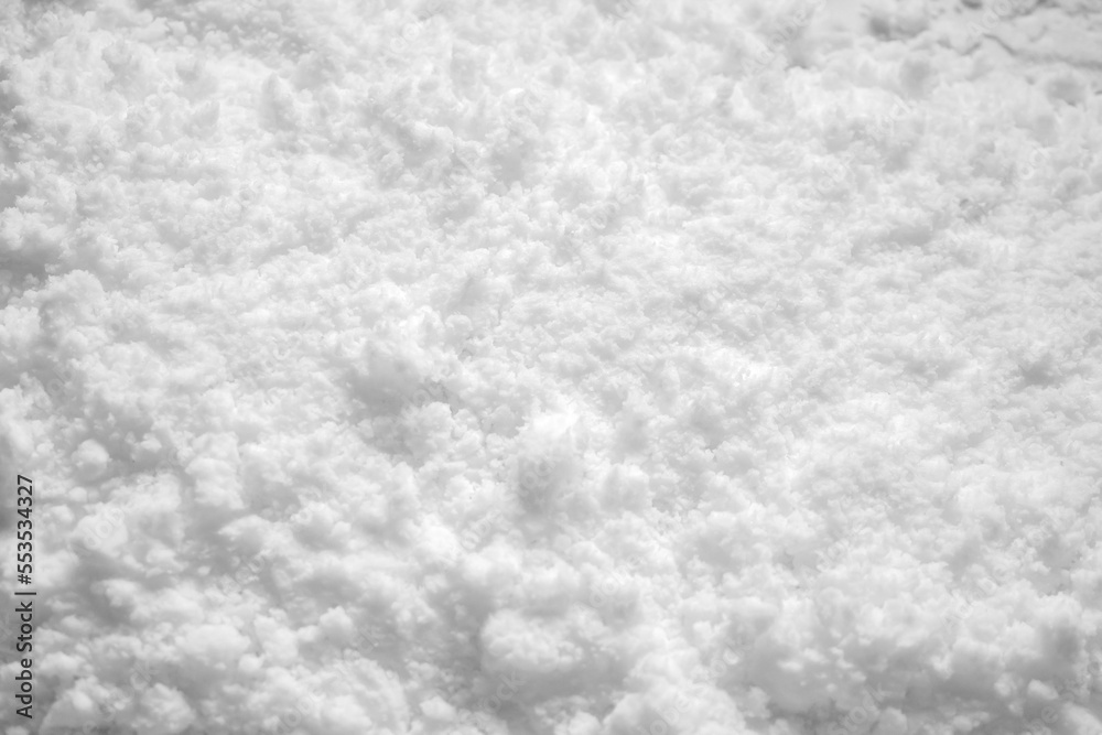 White snow texture background high angle view