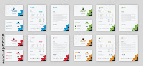 Corporate branding identity design includes Business Card  Invoices  Letterhead Designs  and Modern stationery packs with Abstract Templates