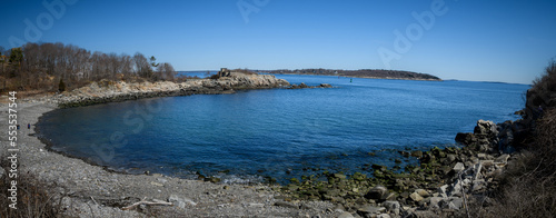 Cove with blue sky during Fall or spring