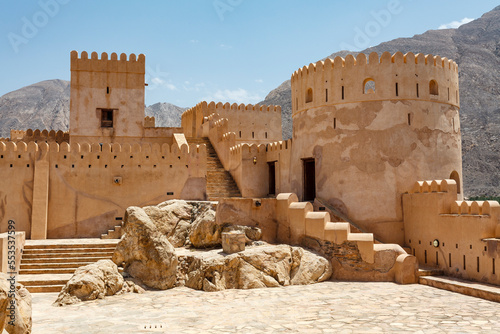 Exterior of Nakhal fort in Nakhal  Oman  Arabia  Middle East