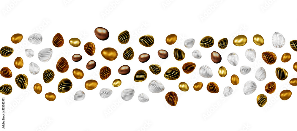 golden easter eggs; 3d rendered illustration golden easter eggs; 3d rendered illustration