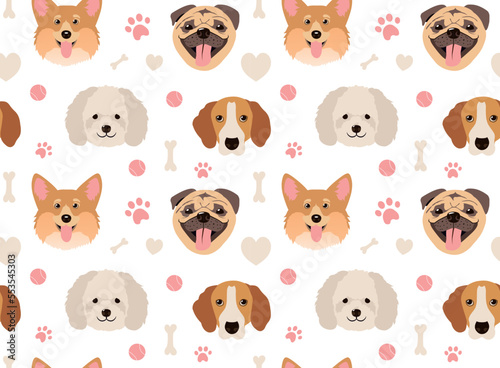 Fototapeta Naklejka Na Ścianę i Meble -  Dogs seamless pattern