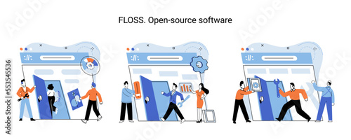FLOSS. Open source software. Free product anyone can freely redistribute, modify and completely remake, can be improved, modernized thanks to inventions of users. Tiny programming language persons