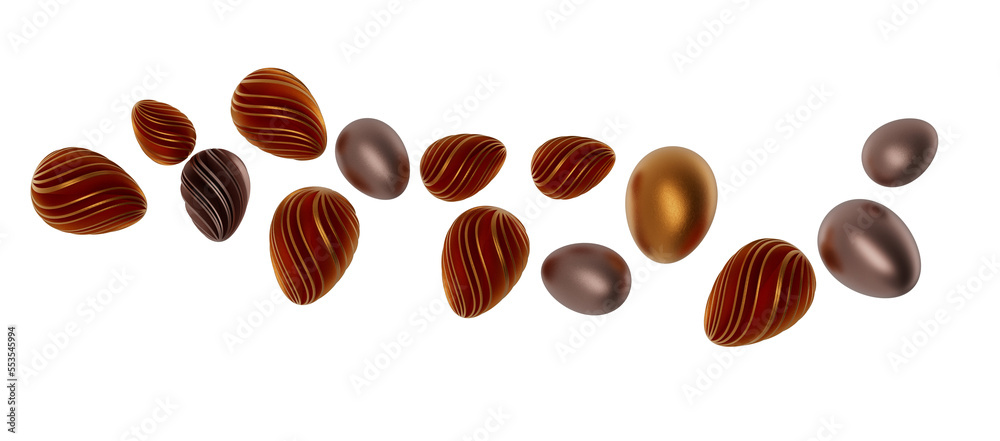 Fototapeta premium Golden easter eggs and specks, flecks