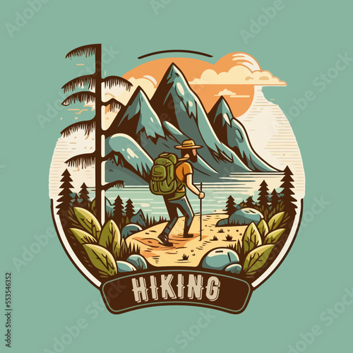 Logo Collection of vintage mountain explorer, hiking, trekking adventure