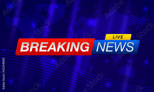 Breaking News on World Map Background. Planet News Background Business Technology. Vector illustration template for your design.