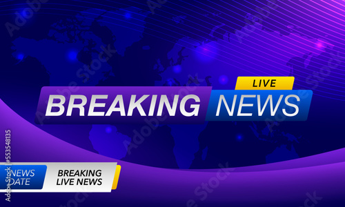 Breaking News on World Map Background. Planet News Background Business Technology. Vector illustration template for your design.