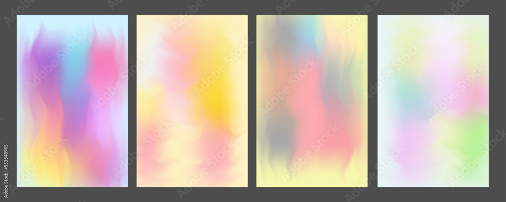 Set of colorful gradient mesh background. Modern bright rainbow colors. easy for editable. vector eps 10
