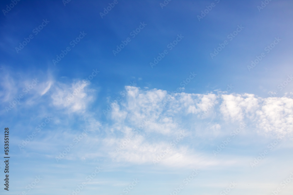 Cumulus clouds in a bright blue sky