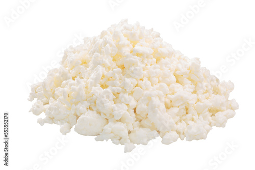 Pile of fresh curd cottage cheese isolated png