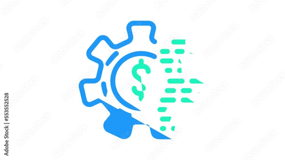 digitization of processes business manager color icon animation digitization of processes business manager color icon animation