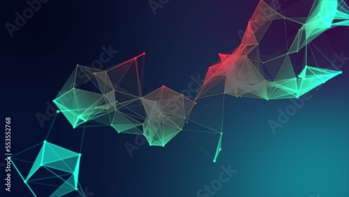 Abstract Geometric Technology Background . Digital Moving Connection . Digital Motion Background . Polygona Animation Technology . Geometrical Connections .future Digital Business Background photo