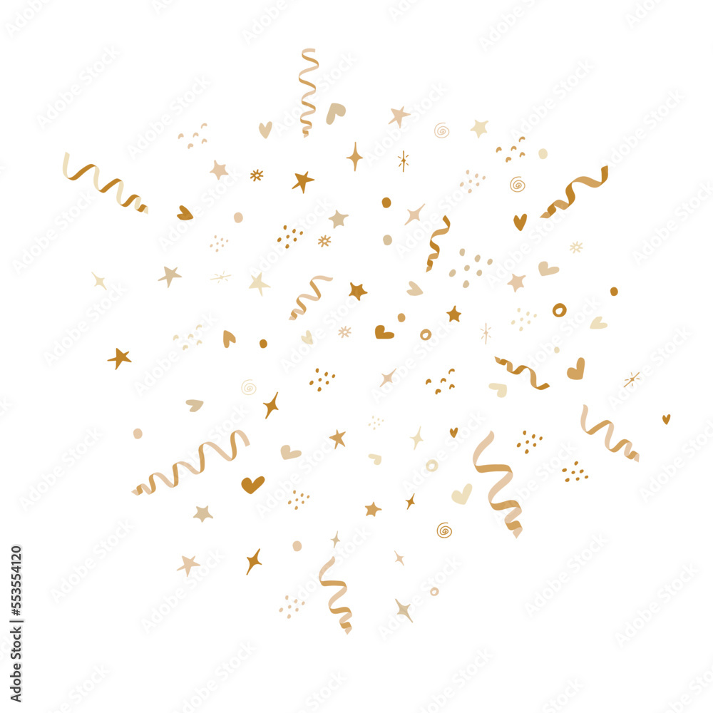 confetti, hearts, stars for promotions and events . party, diary, decorate, event. Vector illustration.