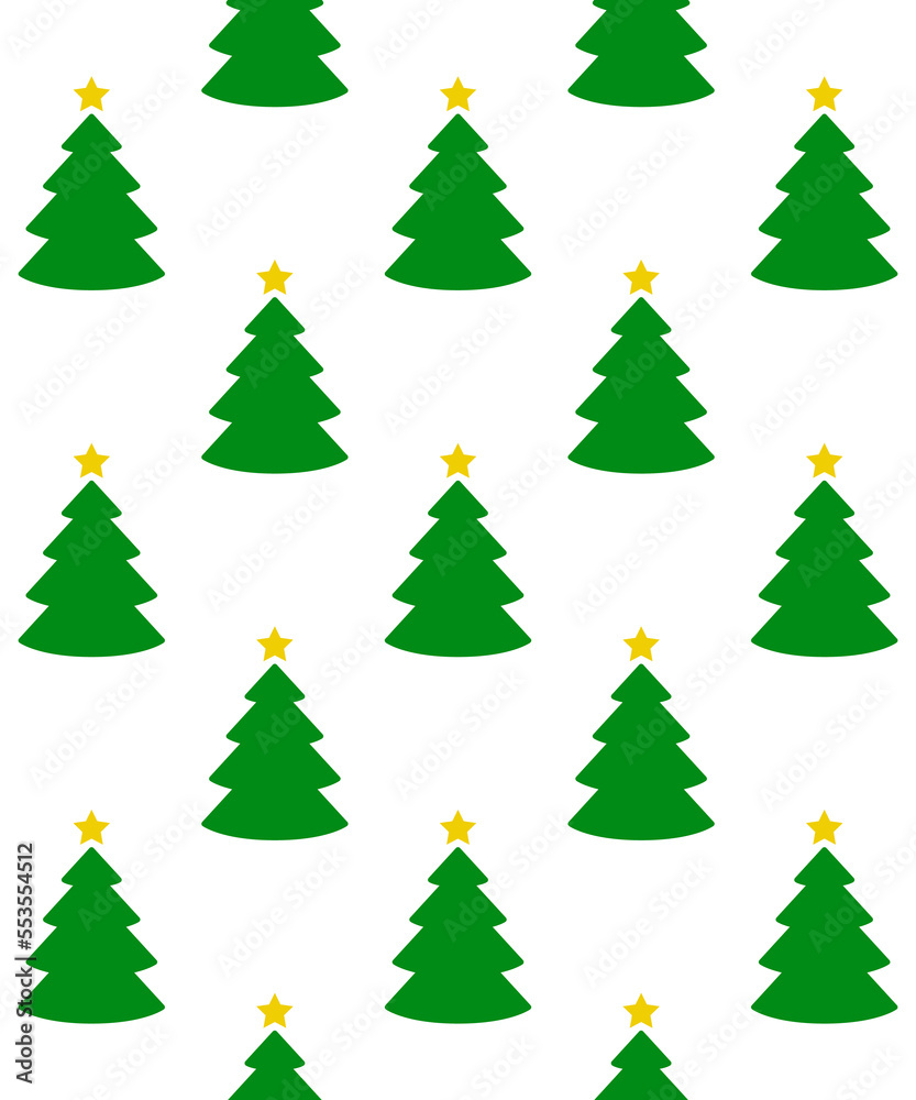 Tiempo de Navidad. Patrón repetitivo con silueta de árbol de navidad con estrella