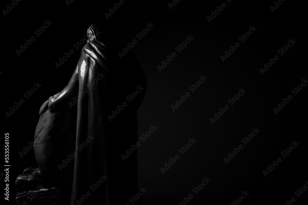 Black and white photo of a Holy Family 