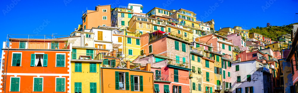 famous old town of Riomaggiore in italy famous old town of Riomaggiore in italy