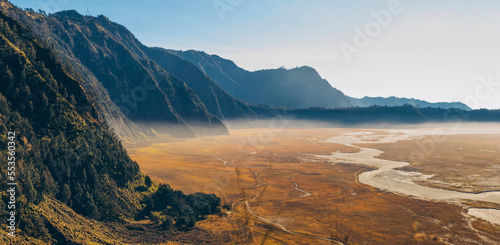 Sea of Sand, Bromo Tengger Semeru National Park at dawn; Pasuruan, East Java, Indonesia photo