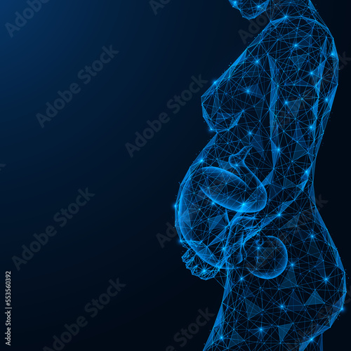 Tableau sur toile Pregnancy, fetal development in a woman's abdomen