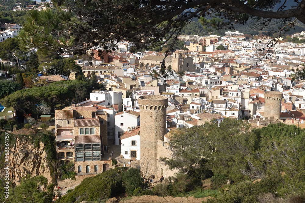 view of the town of Tossa de Mar, Costa Brava, Girona province, Catalonia, Spain