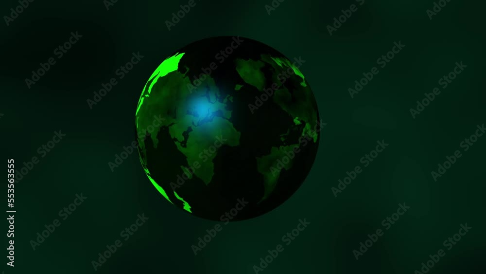 World map globe floating in space turning World map globe floating in space turning