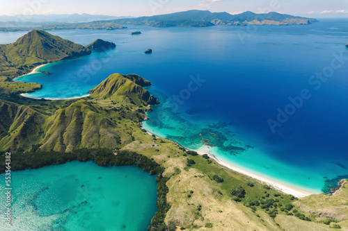 Aerial view of the Komodo Islands, Komodo National Park, home of the famous Komodo Dragon; Flores, Lesser Sunda Islands, Indonesia