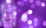  New Year Christmas fabulous magical background with glittering lights and magic lanterns. Selective soft artistic focus.