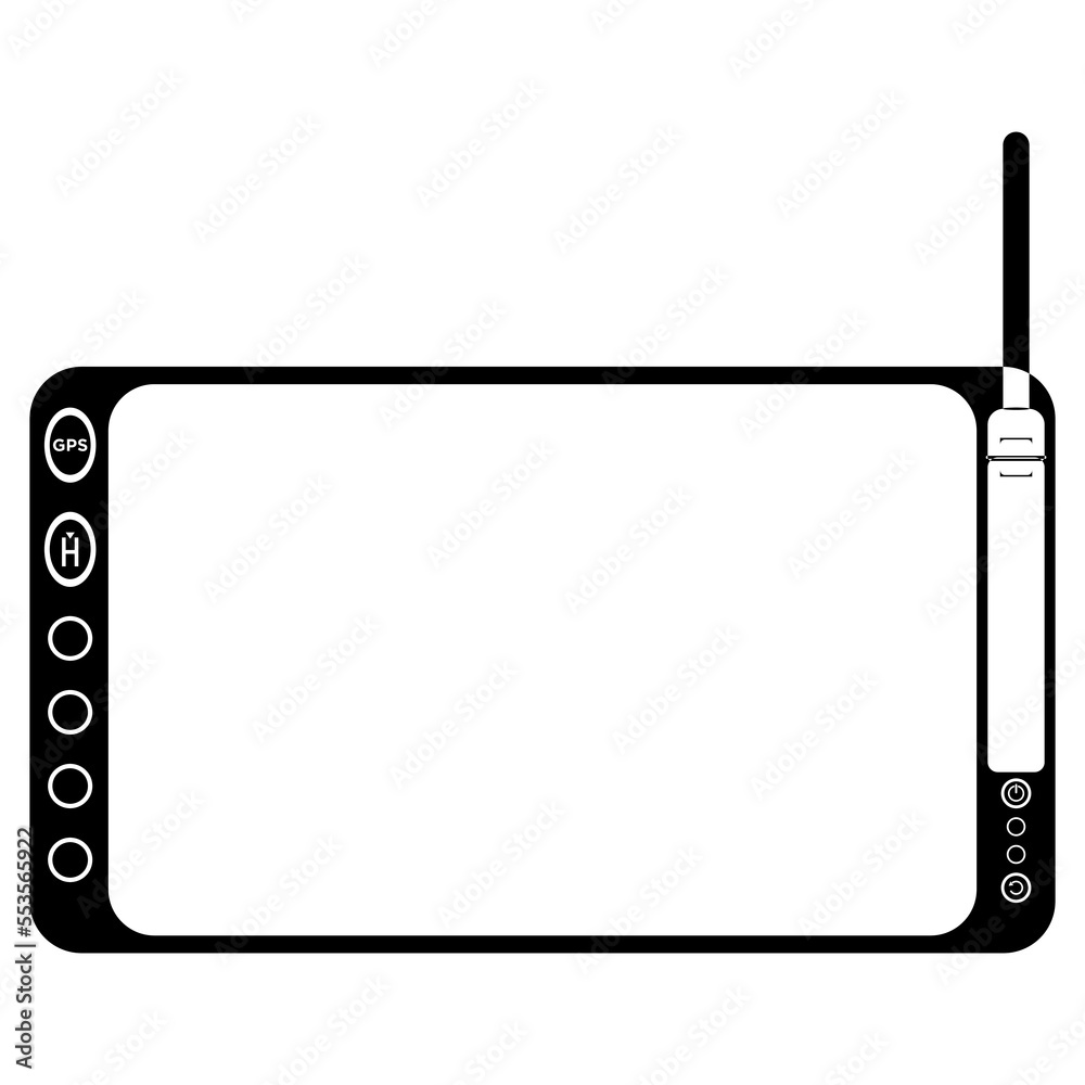 Remote controller in outline style for Black copter. Modern autonomous Quadcopter with camera. Remote controller in outline style for Black copter. Modern autonomous Quadcopter with camera.
