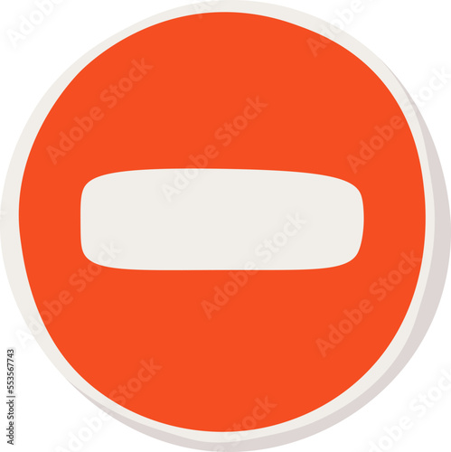 Priority road sign flat icon Stop on way. Vector illustration