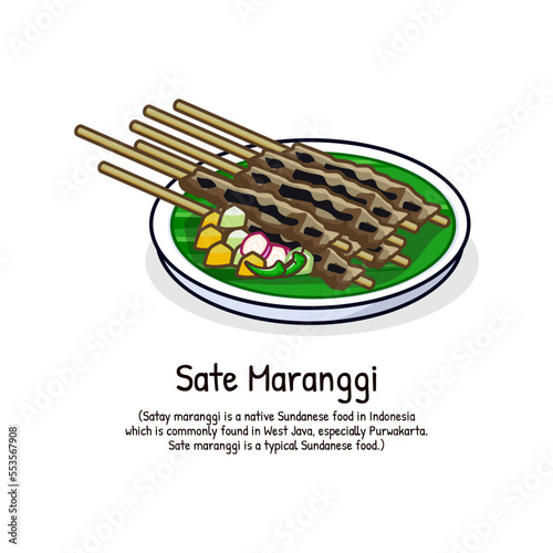 Sate Maranggi meat beef satay Traditional food of Indonesia