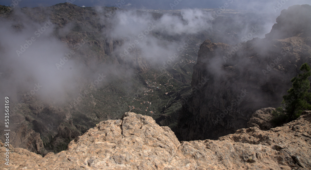 Gran Canaria, central mountainous part of the island, Las Cumbres, ie The Summits, view from El Campanario, the second highest point of the island


