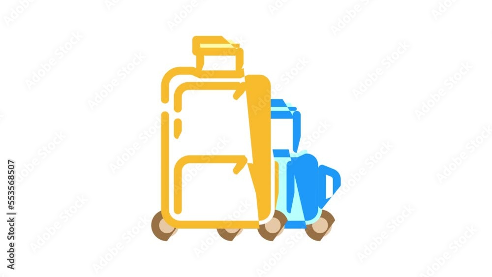 suitcase traveler baggage color icon animation suitcase traveler baggage color icon animation