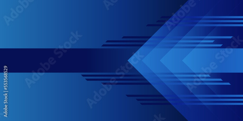Blue arrowhead right triangle. Gradient abstract background. Design element for template, card, cover, banner, poster, backdrop, wall. Vector illustration.