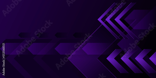 3D gradient abstract background. Purple arrowhead right triangle. Design element for template, card, cover, banner, poster, backdrop, wall. Vector illustration.