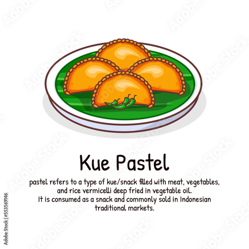 Kue pastel crispy fried pies traditional Indonesian snack  photo