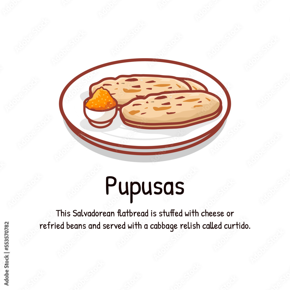 Pupusas thick griddle cake or flatbread from El Salvador and Honduras Pupusas thick griddle cake or flatbread from El Salvador and Honduras