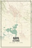 Retro US city map of Napa, California. Vintage street map.