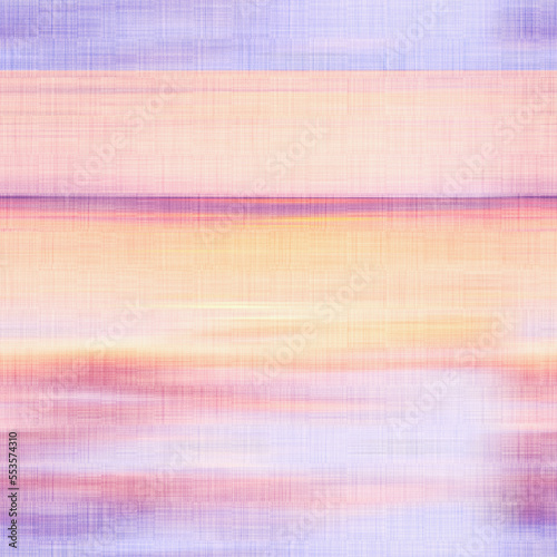 Washed sunset fiery glowing paradise wavy ikat seamless pattern. Aquarelle effect boho fashion fabric for coastal nautical stripe wallpaper background. Stripe with blurry gradient tile able