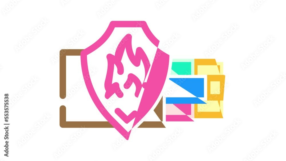 fire resistant cables color icon animation fire resistant cables color icon animation