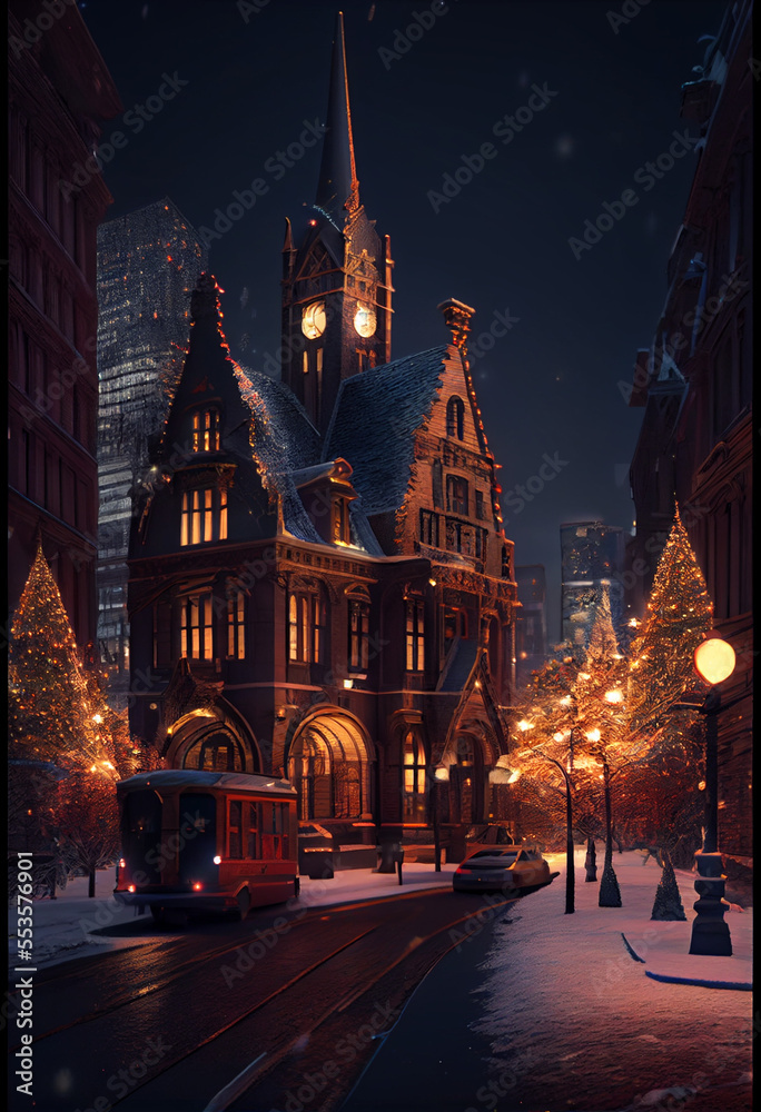 Fototapeta premium night view of the town